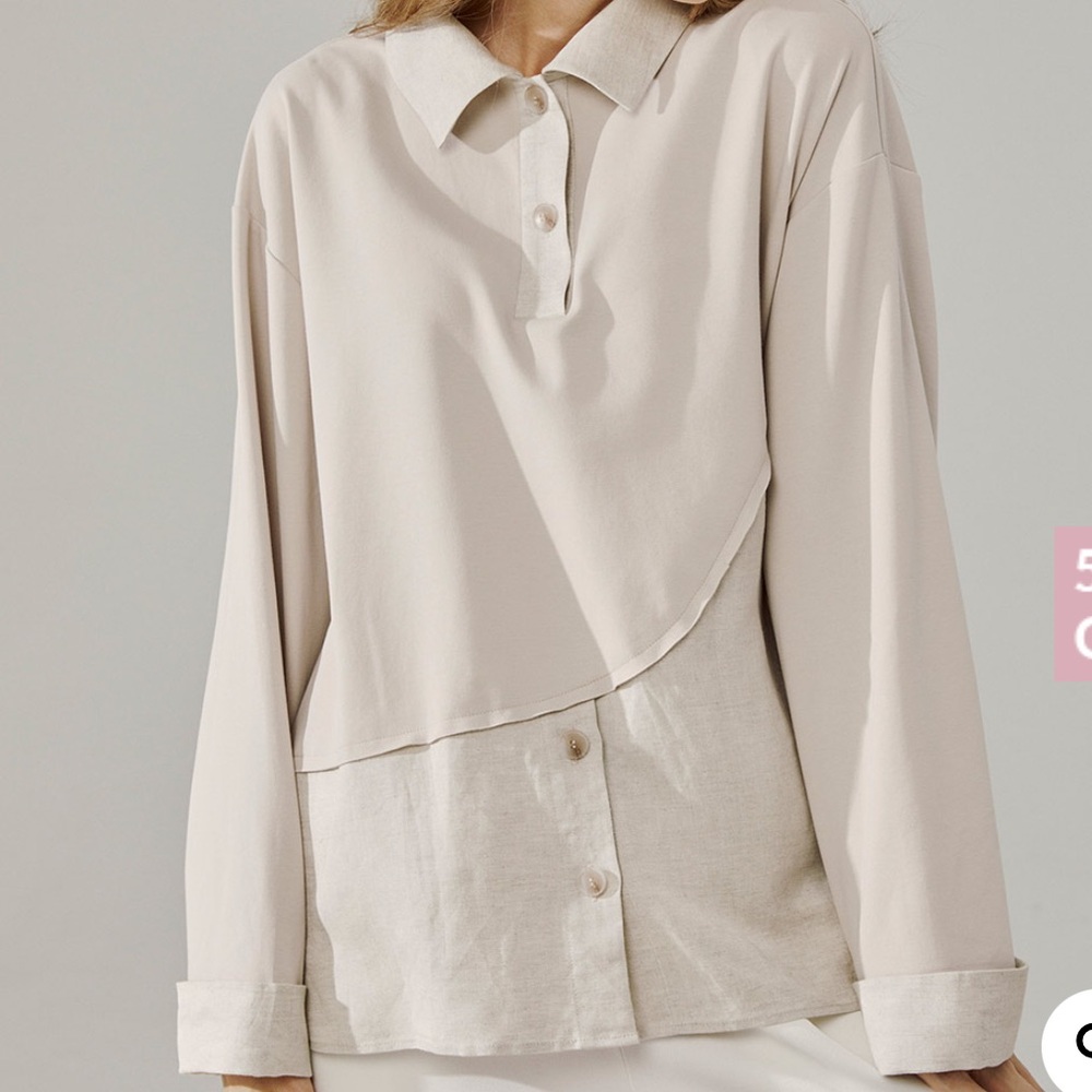Nap Loungewear asymmetrical button-down. Size M.